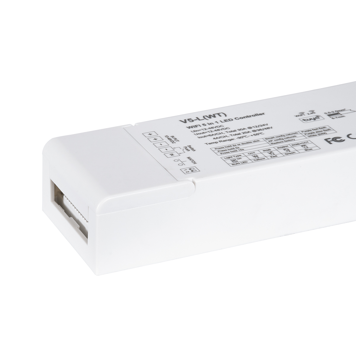 GLOBOSTAR® SKYDANCE-V5-L(WT) 71470 DC WiFi & RF 2.4Ghz & Push Dimmer / Controller με 5 x 6A 288W Κανάλια DC 12-48V 30A 1440W Max IP20 - WiFI & RF 2.4Ghz & Push Dimming - Μ18 x Π5.7 x Υ2.8cm - 5 Χρόνια Εγγύηση - Image 7