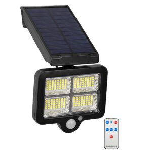 GLOBOSTAR® ORVION 71483 Προβολέας με IR Ασύρματο Χειριστήριο LED 20W 1000lm 120° DC 5V με Φωτοβολταϊκό Panel 5V 1W & Επαναφορτιζόμενη Μπαταρία Li-ion 3.2V 2400mAh Αδιάβροχο IP65 Ψυχρό Λευκό 6000K Dimmable - Sanan SMD Chip - Μαύρο - Μ12.5 x Π3.5 x Υ10cm - 2 Χρόνια Εγγύηση