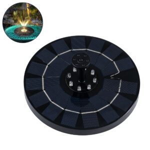 GLOBOSTAR® FOUNTAIN 71531 Διακοσμητικό Συντριβάνι LED 3W 120lm 120° DC 5V με Φωτοβολταϊκό Panel 5V 0.2W & Επαναφορτιζόμενη Μπαταρία Li-ion 3.2V 1500mAh Αδιάβροχο IP68 Θερμό Λευκό 2700K - Sanan Diode Chip - Μαύρο - 4 Μπέκ Ψεκασμού - Μ18 x Π18 x Υ8cm - 1 Χρόνο Εγγύηση