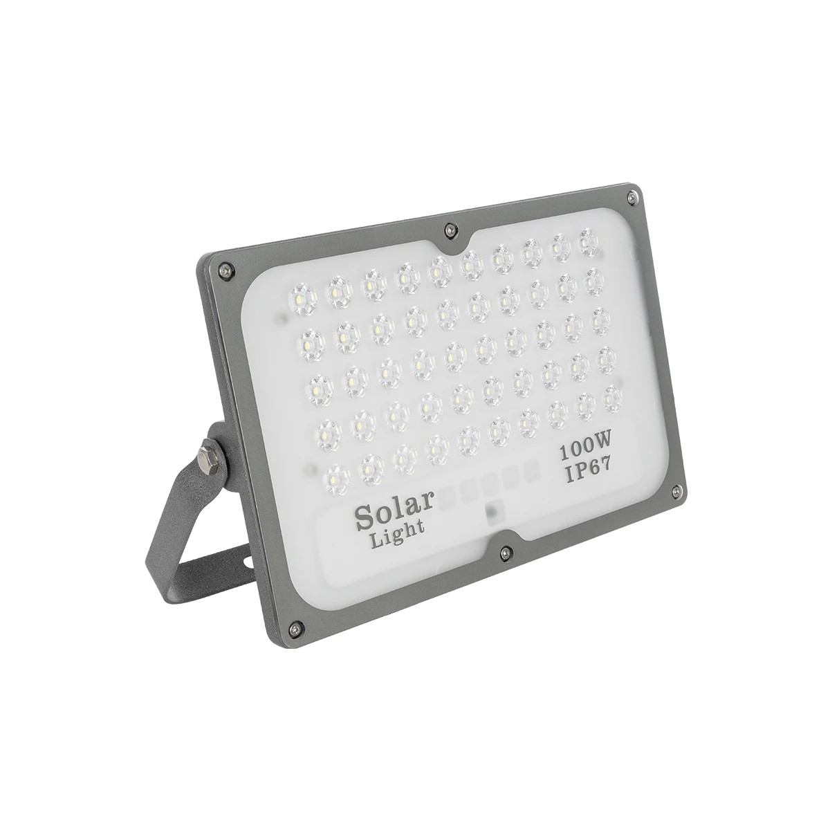 GLOBOSTAR® LUMOVOX 73067 Προβολέας LED 100W 5000lm 120° DC 5V με Φωτοβολταϊκό Panel 5V 8W & Επαναφορτιζόμενη Μπαταρία Li-ion 3.2V 5000mAh Αδιάβροχο IP67 Ψυχρό Λευκό 6000K - 120 x SMD2835 Sanan Chip - Γκρι Ανθρακί - Μ25 x Π5.5 x Υ17.5cm - 2 Χρόνια Εγγύηση - Image 3