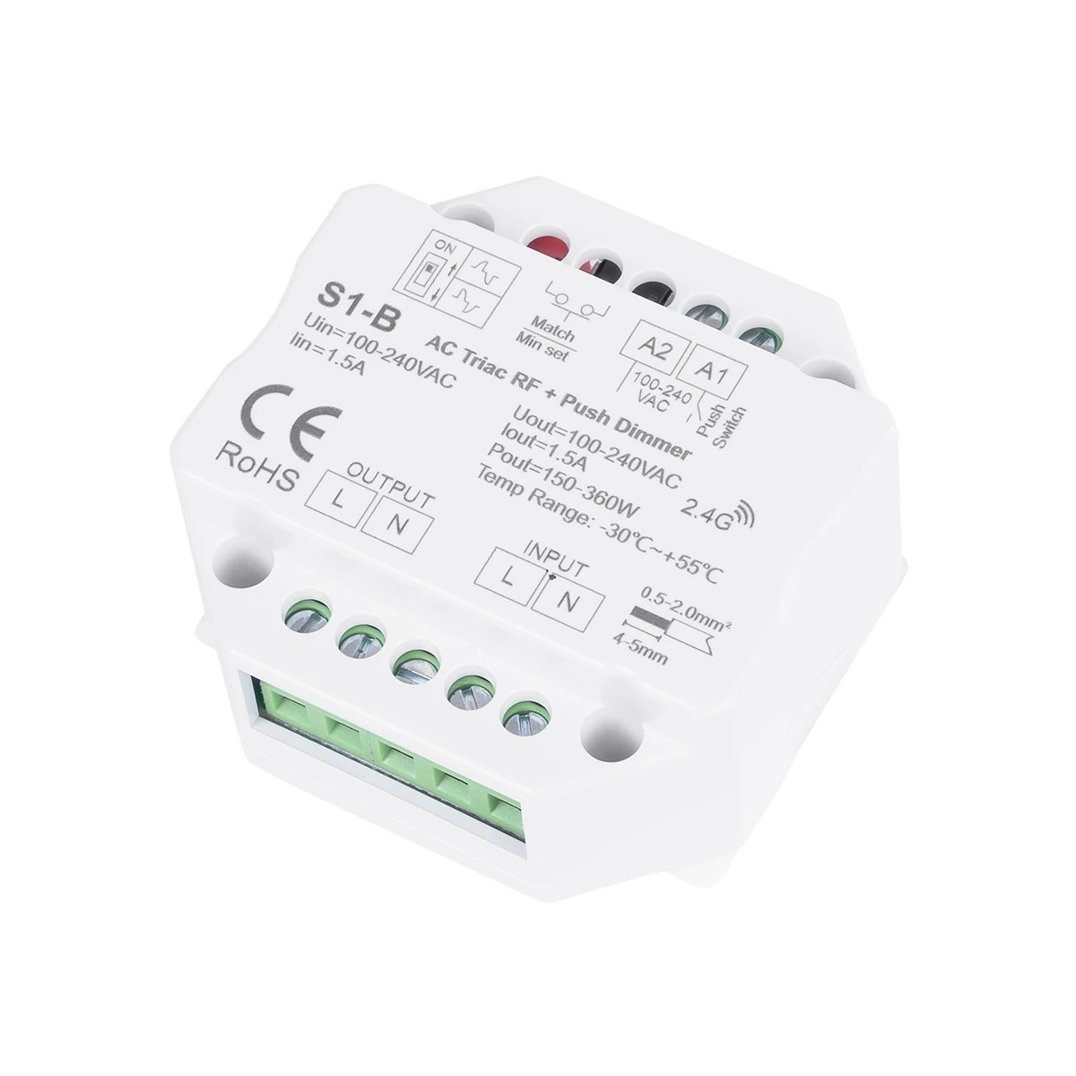 GloboStar® 73124 S1-B+R11 SKYDANCE ΣΕΤ Dimmer & Ασύρματο Χειριστήριο Αφής 1 Group RF 2.4Ghz 1.5A Max AC100-240V (360W) - DC 3V IP20 - 5 Χρόνια Εγγύηση - Image 3