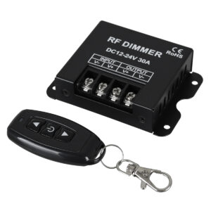 GLOBOSTAR® DIMMERME 73310 Dimmer με RF Ασύρματο Χειριστήριο με 1 x 30A 720W Κανάλι DC 12-24V 30A 720W Max IP20 - RF2.4Ghz - Μ8.7 x Π6.2 x Υ2cm - 2 Χρόνια Εγγύηση