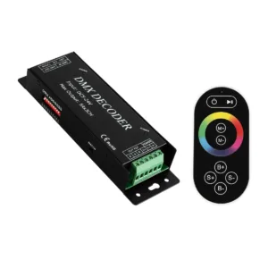 GLOBOSTAR® RGBCONTROLLER 73412 DC DMX Master Dimmer / Controller / Decoder Υψηλής Ταχύτητας με RF Ασύρματο Χειριστήριο με 3 x 5A 120W Κανάλια DC 5-24V 15A 360W Max IP20 - DMX512 & RF2.4Ghz - Μ17.5 x Π3 x Υ3.5cm - 1 Χρόνος Εγγύηση