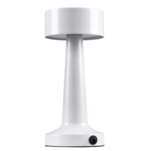 GloboStar® BELLA 76502 Επαναφορτιζόμενο Επιτραπέζιο Φωτιστικό Πορτατίφ LED 1.5W 105lm 120° DC 5V IP44 Θερμό Λευκό 2700K Dimmable Λευκό Αλουμίνιο - Μ9 x Π9 x Υ21cm - 2 Xρόνια Εγγύηση