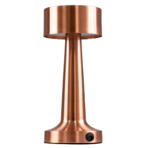 GloboStar® BELLA 76505 Επαναφορτιζόμενο Επιτραπέζιο Φωτιστικό Πορτατίφ LED 1.5W 105lm 120° DC 5V IP44 Θερμό Λευκό 2700K Dimmable Χάλκινο Αλουμίνιο - Μ9 x Π9 x Υ21cm - 2 Xρόνια Εγγύηση