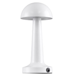 GloboStar® COCO 76508 Επαναφορτιζόμενο Επιτραπέζιο Φωτιστικό Πορτατίφ LED 1.5W 105lm 120° DC 5V IP44 Θερμό Λευκό 2700K Dimmable Λευκό Αλουμίνιο - Μ10 x Π10 x Υ22cm - 2 Xρόνια Εγγύηση
