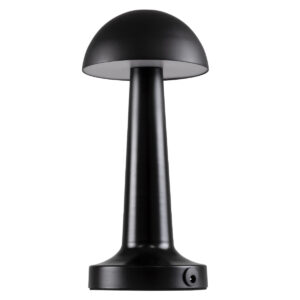 GloboStar® COCO 76509 Επαναφορτιζόμενο Επιτραπέζιο Φωτιστικό Πορτατίφ LED 1.5W 105lm 120° DC 5V IP44 Θερμό Λευκό 2700K Dimmable Μαύρο Αλουμίνιο - Μ10 x Π10 x Υ22cm - 2 Xρόνια Εγγύηση