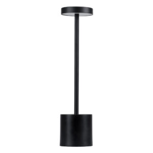 GloboStar® JOJO 76520 Επαναφορτιζόμενο Επιτραπέζιο Φωτιστικό Πορτατίφ LED 1.5W 105lm 120° DC 5V IP44 CCT Ultra Θερμό 1500K - Φυσικό Λευκό 4500K - Ψυχρό Λευκό 6000K Dimmable Μαύρο Αλουμίνιο - Μ8 x Π8 x Υ34cm - 2 Χρόνια Εγγύηση