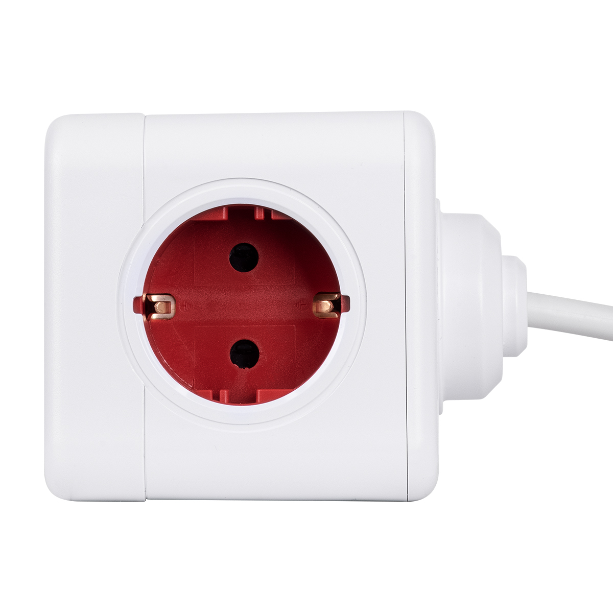GloboStar® TRAVEL PowerCube PRO Certified 79645 Πολύπριζο 5 Θέσεων με 1.5m Kαλώδιο - 5 Πρίζες Ασφαλείας Childproof EU Schuko AC 220-240V Μ7.5 x Π11.5 x Υ7.5 - Λευκό με Κόκκινο - Max Load 3680W/16A - Image 8
