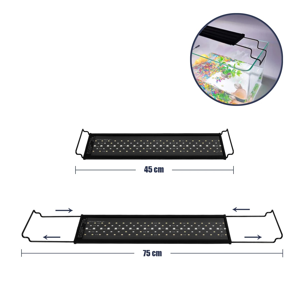 GLOBOSTAR® AQUARIUS 79679 Φωτιστικό Ενυδρείου με Ενσωματωμένο Χειριστήριο LED 16W 800lm 120° AC 220-240V Αδιάβροχο IP44 Πολύχρωμο RGBW Dimmable - Sanan SMD Chip - Μαύρο - Μ45 x Π11 x Υ3cm - 2 Χρόνια Εγγύηση - Image 8