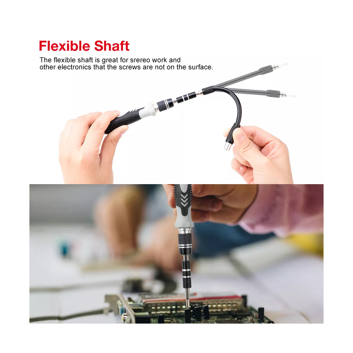 GLOBOSTAR® ELEKIT 79996 Ολοκληρωμένο Mini DIY ΚΙΤ με 115 Μικροεργαλεία σε 1 Βαλιτσάκι για Επισκευές Κινητών Τηλεφώνων, Laptop, Οπτικών & κλπ Μικροεπισκευών - Μαύρο & Λευκό - Μ15.5 x Π10 x Υ5cm - Image 6
