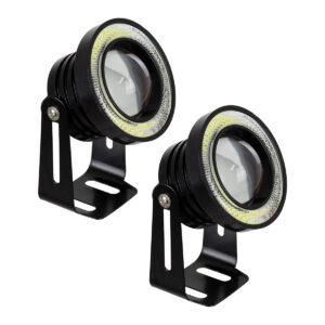 GLOBOSTAR® MOTOFLOOD 81634 Προβολάκι LED 30W/60W 3200lm/6400lm 45° DC 12V Αδιάβροχο IP65 Ψυχρό Λευκό 6000K - CREE COB Chip - Μ8.8 x Π8.8 x Υ7cm - Πακέτο 2 Τεμαχίων - 2 Χρόνια Εγγύηση