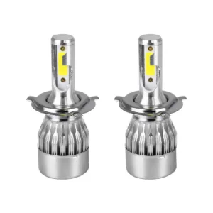 GLOBOSTAR® LEDKITC6 82002 Λάμπα H4 LED 24W/48W 3600lm/7200lm 360° DC 12-24V Αδιάβροχο IP65 Ψυχρό Λευκό 6000K - CREE COB Chip - Μ3.5 x Π3.5 x Υ9.5cm - Πακέτο 2 Τεμαχίων - 1 Χρόνο Εγγύηση