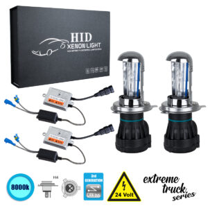 GloboStar® 84135 H4 XCB Line KIT Βασικού Φωτισμού Φορτηγού 3rd Generation Can-Bus Extreme Truck Series Bi-XENON 110W 10350lm DC 24V Αδιάβροχο IP65 Ψυχρό Λευκό 8000K