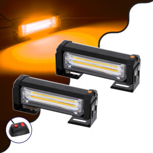GloboStar® 85027 PRO Series ΣΕΤ 2 x Μπάρες Σήμανσης Οχήματος Οδικής Βοήθείας για Αυτοκίνητα & Φορτηγά 13 Προγραμμάτων Φωτισμού LED CREE CXB COB 18W DC 10-30V Αδιάβροχο IP65 Πορτοκαλί