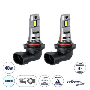 GloboStar® 85655 7S HB3 9005 KIT Βασικού Φωτισμού Αυτοκινήτου & Μοτοσυκλέτας 3rd Generation Can-Bus Extreme Series LED 7035 SMD 40W 7200lm DC 13.5-15V Αδιάβροχο IP68 Ψυχρό Λευκό 6000K