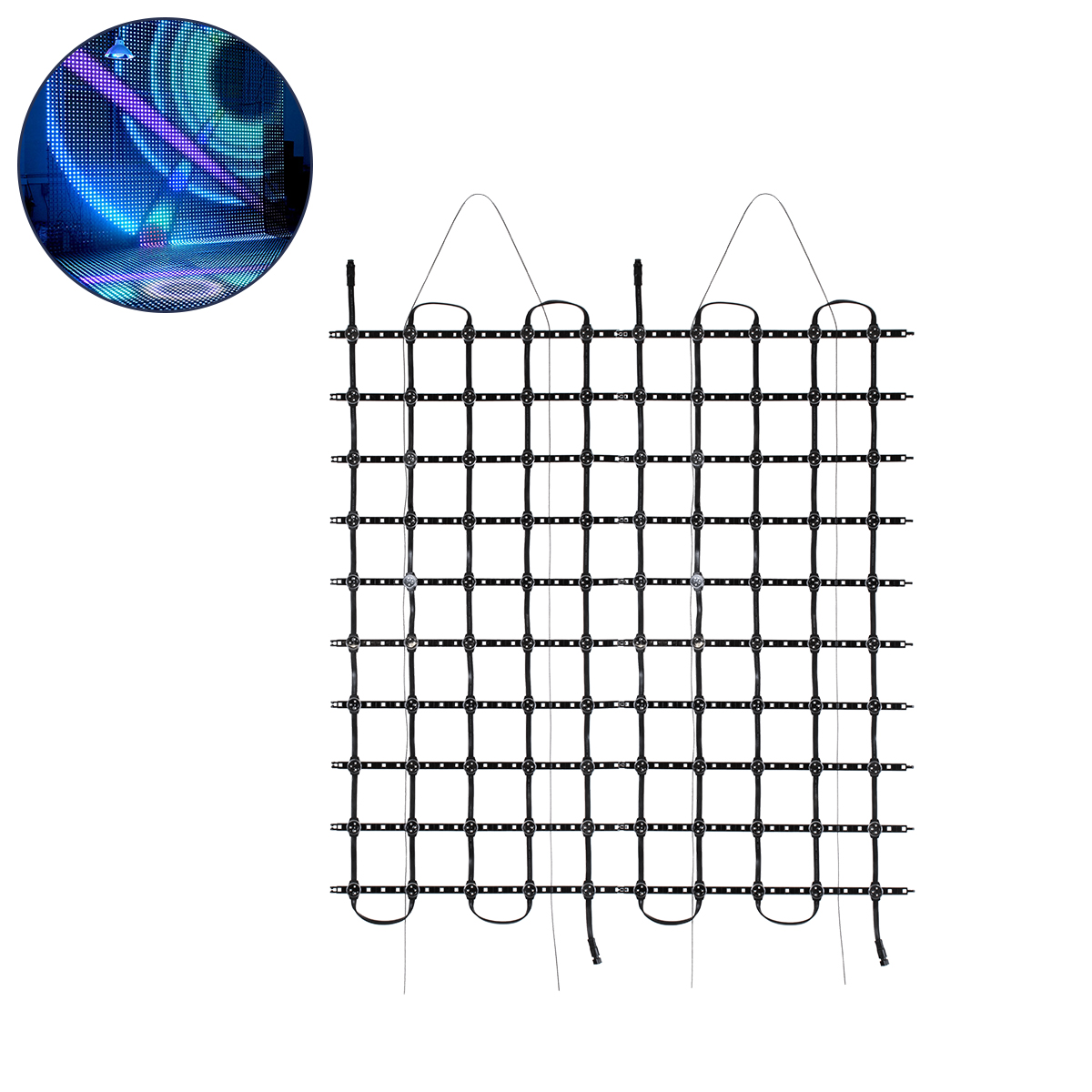 GloboStar® 90141 Digital Pixel Addressable Facade Soft Net Panel - Ψηφιακό Εύκαμπτο Δίχτυ Πάνελ Πρόσοψης Κτιρίων LED SMD 3535 75W/m2 100LED/m2 100PIXEL/m2 SPI/TTL Protocol IC UCS512B 4500lm/m2 120° DC 12V IP67 RGB - Μαύρο Σώμα - Μ100 x Π100 x Υ1.7cm - Image 2