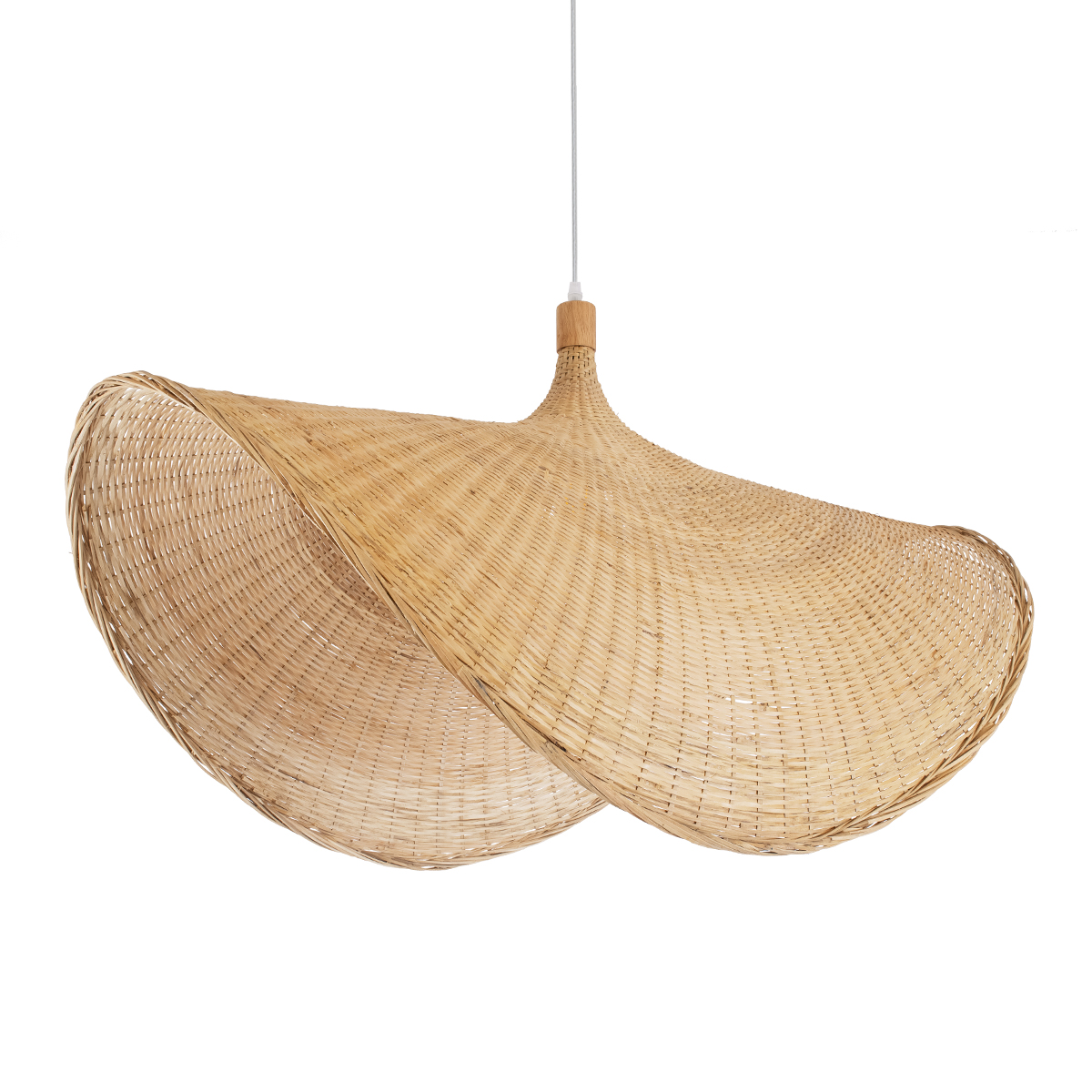 GLOBOSTAR® CUBA 01769 Boho Κρεμαστό Φωτιστικό Οροφής με Ντουί 1 x E27 AC 220-240V IP20 - Μπεζ - Μ100 x Π100 x Υ55cm - Image 2