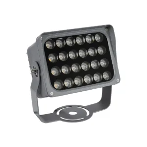 GLOBOSTAR® FLOODXENA 90128 Προβολέας Σποτ Wall Washer LED 24W 2640lm 10° AC 220-240V Αδιάβροχο IP65 Θερμό Λευκό 2700K - Bridgelux SMD Chip - Γκρι Ανθρακί - Μ18 x Π13.5 x Υ18cm - 3 Χρόνια Εγγύηση