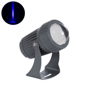 GLOBOSTAR® SPOTFENIA 90136 Αρχιτεκτονικό Σποτ Φωτισμου LED 10W 850lm 5° DC 24V Αδιάβροχο IP65 Μπλε Dimmable - Bridgelux COB Chip - Γκρι Ανθρακί - Μ7 x Π7 x Υ12cm - 3 Χρόνια Εγγύηση
