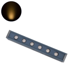 GLOBOSTAR® WASHERMARGO 90179 Μπάρα Φωτισμού Wall Washer LED 6W 660lm 30° DC 24V Αδιάβροχο IP65 Θερμό Λευκό 2700Κ Dimmable - Bridgelux SMD Chip - Γκρι Ανθρακί - Μ30 x Π4 x Υ5cm - 3 Χρόνια Εγγύηση