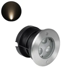 GLOBOSTAR® UNDERWATERHUNI 90414 Υποβρύχιο Χωνευτό Σποτ για Σιντριβάνια/Πισίνες LED 3W 270lm 30° DC 24V Αδιάβροχο IP68 Θερμό Λευκό 2700K Dimmable - Bridgelux SMD Chip - Ανοξείδωτο Ατσάλι SS304 - Μ10 x Π10 x Υ7.5cm / Q9cm - 3 Χρόνια Εγγύηση