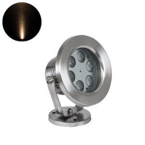 GLOBOSTAR® UNDERWATER-DEDY 90426 Υποβρύχιο Επιφανειακό Σποτ για Σιντριβάνια/Πισίνες LED 6W 540lm 30° DC 24V Αδιάβροχο IP68 Θερμό Λευκό 2700K Dimmable - Ανοξείδωτο Ατσάλι 304 - Μ12 x Π7.5 x Υ14.5cm - 3 Χρόνια Εγγύηση