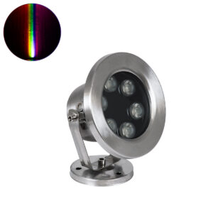 GLOBOSTAR® UNDERWATER-DEDY 90428 Υποβρύχιο Επιφανειακό Σποτ για Σιντριβάνια/Πισίνες LED 6W 510lm 30° DC 24V Αδιάβροχο IP68 RGBW DMX512 Dimmable - Ανοξείδωτο Ατσάλι 304 - Μ12 x Π7.5 x Υ14.5cm - 3 Χρόνια Εγγύηση