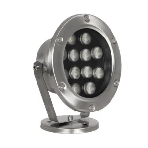GLOBOSTAR® UNDERWATER-DENIS 90429 Υποβρύχιος Προβολέας Σποτ για Σιντριβάνια/Πισίνες LED 12W 1080lm 30° DC 24V Αδιάβροχο IP68 Θερμό Λευκό 2700K Dimmable - Ανοξείδωτο Ατσάλι 304 - Μ14.5 x Π7 x Υ17cm - 3 Χρόνια Εγγύηση