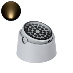 GLOBOSTAR® FLOODRANA 90491 Κινούμενος Προβολέας Σποτ Wall Washer LED 60W 5400lm 5° DC 24V Αδιάβροχο IP67 Θερμό Λευκό 2700K Dimmable - Bridgelux SMD Chip - Γκρι - Μ30 x Π30 x Υ21cm - 3 Χρόνια Εγγύηση