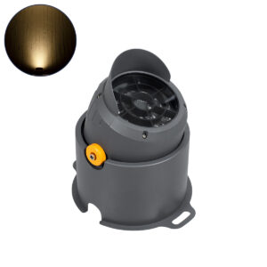 GLOBOSTAR® FLOODSIMA 90495 Κινούμενος Προβολέας Σποτ Wall Washer με Αντιθαμβωτική Γρίλια LED 36W 3240lm 30° DC 24V Αδιάβροχο IP67 Θερμό Λευκό 2700K Dimmable - Bridgelux SMD Chip - Γκρι Ανθρακί - Μ21 x Π26 x Υ27cm - 3 Χρόνια Εγγύηση