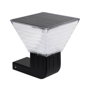 GLOBOSTAR® GRACIOUS 90529 Μοντέρνο Φωτιστικό Τοίχου - Απλίκα LED 10W 500lm 120° με Ενσωματωμένο Φωτοβολταϊκό Panel 6V 2W & Επαναφορτιζόμενη Μπαταρία Li-ion 3.2V 1800mAh με Αισθητήρα Ημέρας-Νύχτας Αδιάβροχο IP65 Ρυθμιζόμενο Λευκό CCT με Διακόπτη στο Σώμα 2700K/4500K/6000K - Sanan SMD Chip - Γκρι Ανθρακί - Μ29 x Π24 x Υ24cm - 2 Χρόνια Εγγύηση