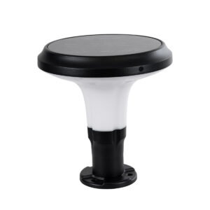 GLOBOSTAR® WHISPER 90535 Φωτιστικό Κολωνάκι Κήπου LED 10W 500lm 120° με Ενσωματωμένο Φωτοβολταϊκό Panel 6V 2W & Επαναφορτιζόμενη Μπαταρία Li-ion 3.2V 1800mAh με Αισθητήρα Ημέρας-Νύχτας Αδιάβροχο IP65 Ψυχρό Λευκό 6000K - Sanan SMD Chip - Γκρι Ανθρακί - Μ25 x Π25 x 28cm - 2 Χρόνια Εγγύηση