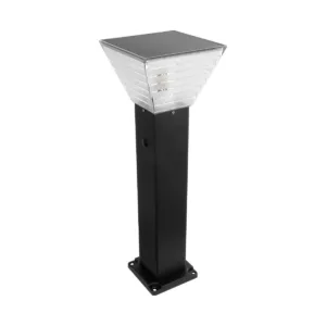 GLOBOSTAR® VEGGIE 90549 Φωτιστικό Κολωνάκι Κήπου με Ντουί 1 x E27 60° AC 220-240V Αδιάβροχο IP65 - Μαύρο - Μ20 x Π20 x Υ60cm - 2 Χρόνια Εγγύηση