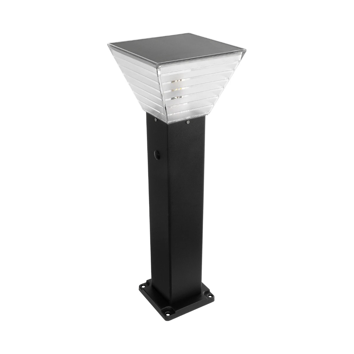 GLOBOSTAR® VEGGIE 90549 Φωτιστικό Κολωνάκι Κήπου με Ντουί 1 x E27 60° AC 220-240V Αδιάβροχο IP65 - Μαύρο - Μ20 x Π20 x Υ60cm - 2 Χρόνια Εγγύηση