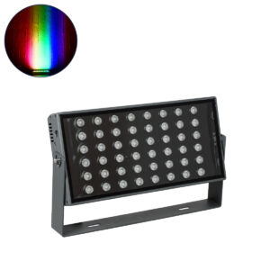 GLOBOSTAR® FLOODZANA 90559 Προβολέας Σποτ Wall Washer LED 100W 8000lm 30° DC 24V Αδιάβροχο IP65 Πολύχρωμο RGBW Dimmable DMX512 - Bridgelux SMD Chip - Γκρι Ανθρακί - Μ45.5 x Π28 x Υ10cm - 3 Χρόνια Εγγύηση