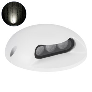 GLOBOSTAR® STEPLUNA 90620 Φωτιστικό Σκαλοπατιού / Διαδρόμου LED 3W 345lm 10° DC 24V Αδιάβροχο IP65 Φυσικό Λευκό 4500K Dimmable - Bridgelux SMD Chip - Λευκό Ματ - Μ12 x Π12 x Υ3cm - 3 Χρόνια Εγγύηση