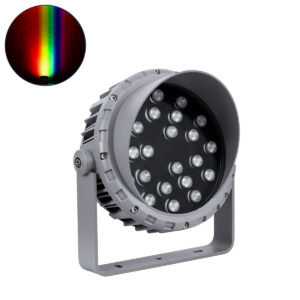 GLOBOSTAR® FLOODMENA 90647 Προβολέας Σποτ Wall Washer με Αντιθαμβωτική Γρίλια LED 24W 1920lm 30° DC 24V Αδιάβροχο IP65 Πολύχρωμο RGBW Dimmable DMX512 - Bridgelux SMD Chip - Γκρι Ανθρακί - Μ23 x Π23 x Υ18cm - 3 Χρόνια Εγγύηση