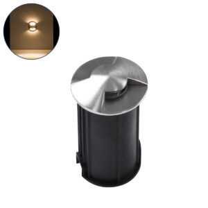 GLOBOSTAR® UNDERGROUNDRENA 90662 Χωνευτό Αρχιτεκτονικο Φωτιστικό Σποτ Δαπέδου LED 1W 110lm 30°+30° DC 24V Αδιάβροχο IP65 Θερμό Λευκό 2700K Dimmable - Bridgelux SMD Chip - Ανοξείδωτο Ατσάλι SS304 - Μ5 x Π5 x Υ9cm / Q4.2cm - 3 Χρόνια Εγγύηση