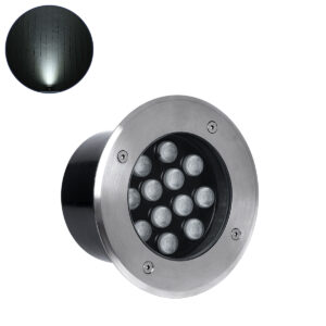 GLOBOSTAR® UNDERGROUNDTINA 90668 Χωνευτό Αρχιτεκτονικο Φωτιστικό Σποτ Δαπέδου LED 12W 1380lm 30° DC 24V Αδιάβροχο IP65 Φυσικό Λευκό 4500K Dimmable - Bridgelux SMD Chip - Ανοξείδωτο Ατσάλι SS304 - Μ16 x Π16 x Υ9cm / Q14cm - 3 Χρόνια Εγγύηση
