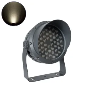 GLOBOSTAR® FLOODIMO 90744 Προβολέας Σποτ Wall Washer με Αντιθαμβωτική Γρίλια LED 54W 5130lm 10° AC 220-240V Αδιάβροχο IP67 Φυσικό Λευκό 4500K - Bridgelux SMD Chip - Γκρι Ανθρακί - Μ26 x Π29 x Υ31cm - 3 Χρόνια Εγγύηση