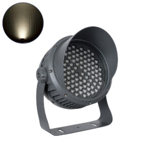 GLOBOSTAR® FLOODIMO 90747 Προβολέας Σποτ Wall Washer με Αντιθαμβωτική Γρίλια LED 100W 9500lm 10° AC 220-240V Αδιάβροχο IP67 Φυσικό Λευκό 4500K - Bridgelux SMD Chip - Γκρι Ανθρακί - Μ34 x Π36 x Υ44cm - 3 Χρόνια Εγγύηση