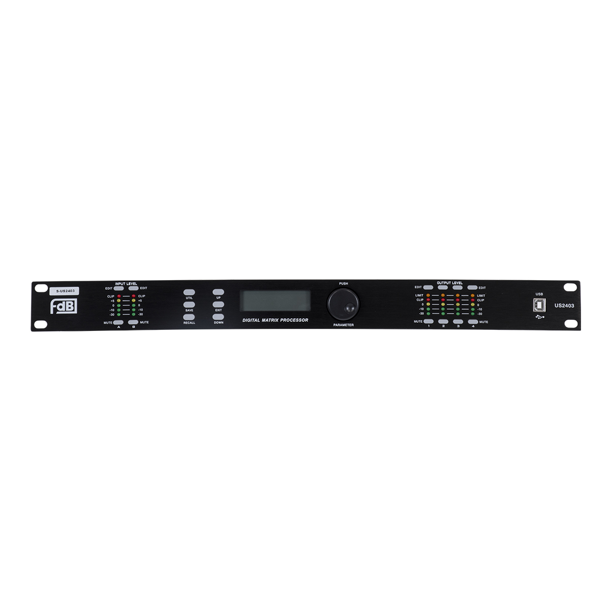GloboStar® FDB US2403 98020 Audio Processor - Επαγγελματικός Επεξεργαστής Ήχου 2in & 4out - 32-bit DSP SHARC Processor - Frequency Response 20Hz-20Khz DR115DBu - AC 220V/50-60Hz - IP20 - Μαύρο - Μ48.2 x Π20.5 x Υ4.4cm - Image 5