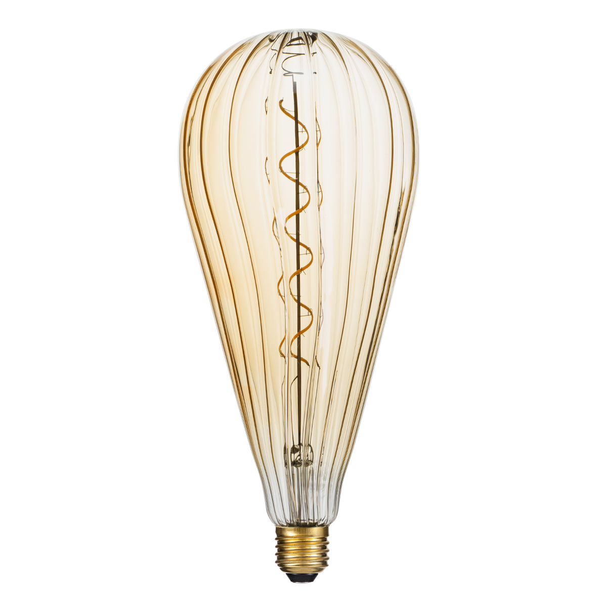 GLOBOSTAR® ZEPPELIN 99024 Λάμπα E27 OT120 LED 6W 420lm 360° AC 220-240V IP20 Ultra Θερμό Λευκό 2200K Dimmable - Soft S Spiral Filament Chip - Μελί - Μ12 x Π12 x Υ46cm - 3 Χρόνια Εγγύηση - Image 2
