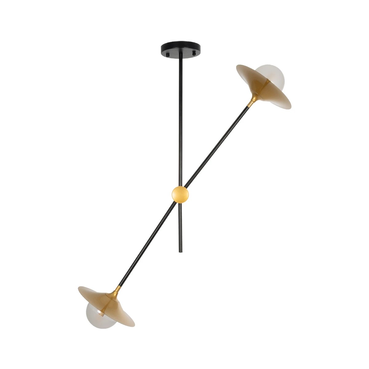 GLOBOSTAR® JOLIET 999-0043 Μοντέρνο Φωτιστικό Οροφής με Ντουί 2 x G9 AC 220-240V IP20 - Μαύρο & Χρυσό - Μ93 x Π20 x Υ106cm - Image 3