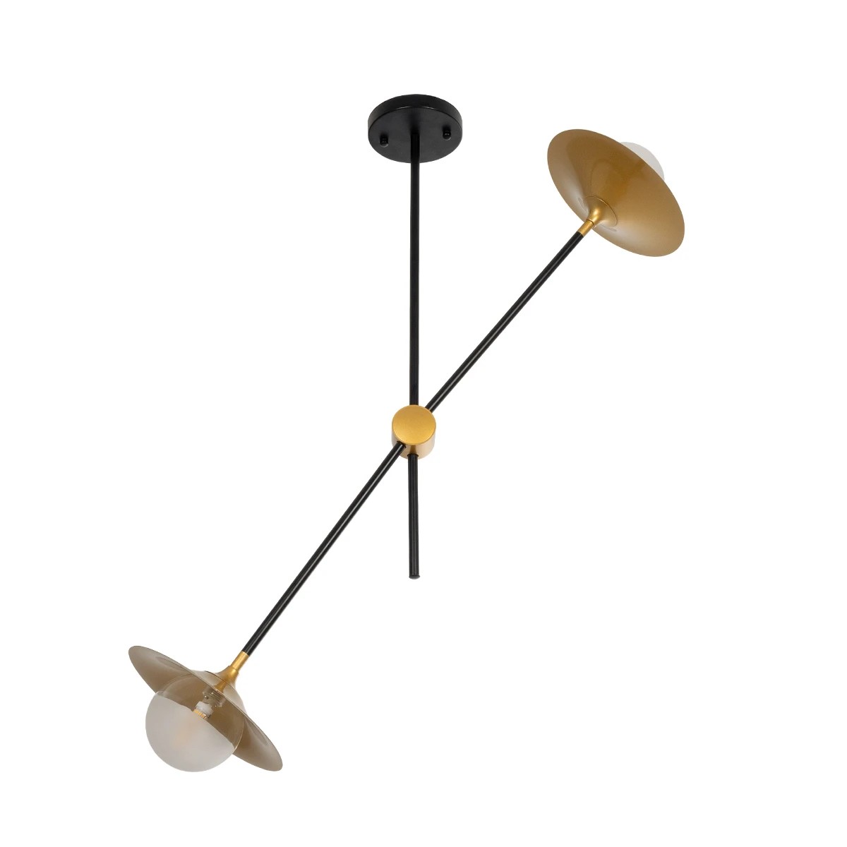 GLOBOSTAR® JOLIET 999-0043 Μοντέρνο Φωτιστικό Οροφής με Ντουί 2 x G9 AC 220-240V IP20 - Μαύρο & Χρυσό - Μ93 x Π20 x Υ106cm - Image 4