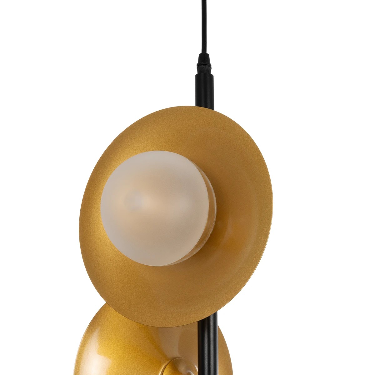 GLOBOSTAR® JOLIET 999-0046 Μοντέρνο Κρεμαστό Φωτιστικό Οροφής με Ντουί 3 x G9 AC 220-240V IP20 - Μαύρο & Χρυσό - Μ27 x Π27 x Y62cm - Image 7