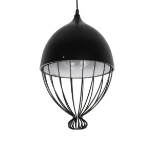 GLOBOSTAR® SOBRINO 999-0111 Vintage Κρεμαστό Φωτιστικό Οροφής με Ντουί 1 x E27 AC 220-240V IP20 - Μαύρο - Μ28 x Π28 x Υ47cm