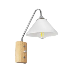 GLOBOSTAR® ALESSIA 999-0179 Μοντέρνο Φωτιστικό Τοίχου - Απλίκα με Ντουί 1 x E27 AC 220-240V IP20 - Μπεζ & Ασημί - Μ18 x Π26 x Υ29cm