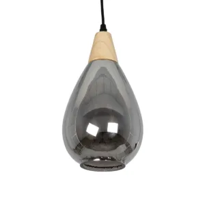 GLOBOSTAR® NOAH 999-0184 Μοντέρνο Κρεμαστό Φωτιστικό Οροφής με Ντουί 1 x E27 AC 220-240V IP20 - Γκρι & Μπεζ - Μ16 x Π16 x Υ30cm